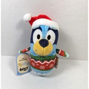 Bluey Christmas Itty Bitty Hallmark Plush NWT Holiday Santa Hat